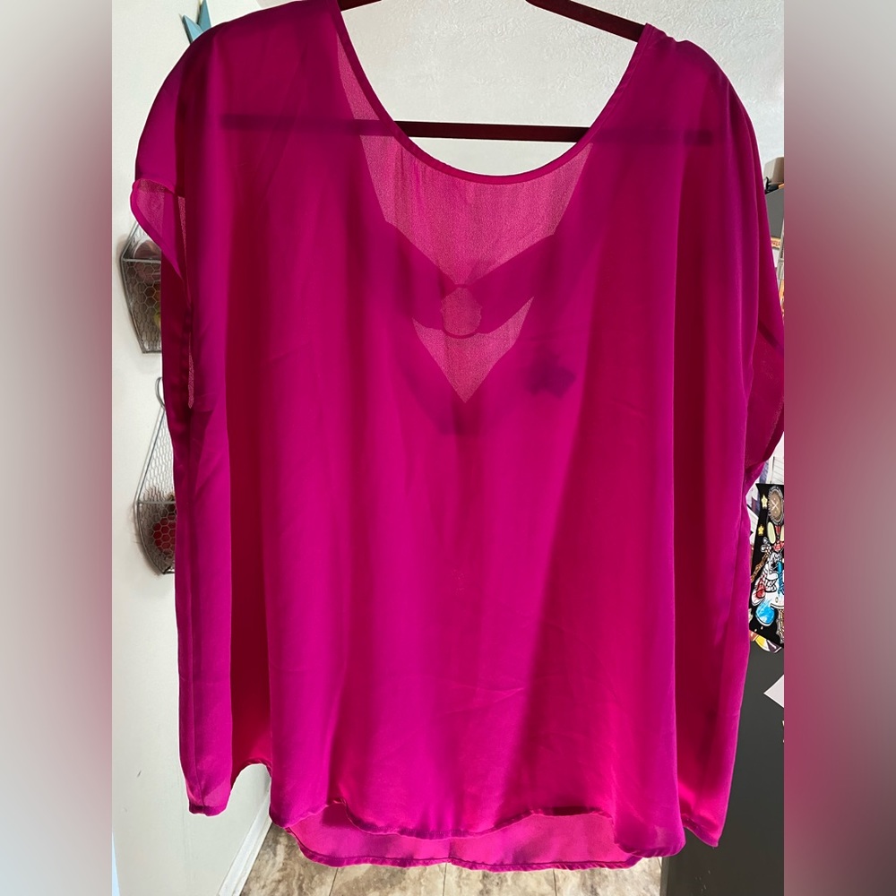 Torrid hot pink blouse